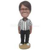 Custom glasses man in white and black polo shirt black pants bobbleheads