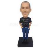 Personalized custom employee in uniform bobblehead