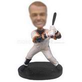 Personalized custom baseballer in jersey with bat in hands bobblehead