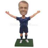 Custom soccer player wearing soccer jersey white soccer shoes bobblehead