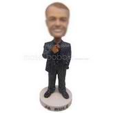 Personalized businessman in striped suits bobblehead