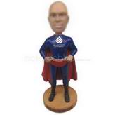 Custom bobblehead superman style wearing tights and cape dolls