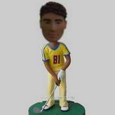 Personalized custom golf clubs in hand man bobblehead