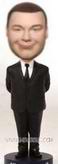 Personalized custom business man in black suit bobblehead