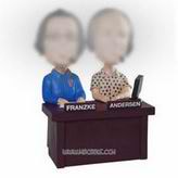 Personalized custom two woman announcers bobblehead