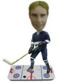 Personalized custom men playing hockey ball bobblehead