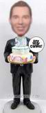 Personalized custom 50-year man with his cake bobblehead