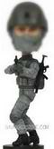 Personalized custom holding up soldier bobblehead 