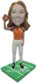 Personalized custom football female pitcher bobblehead 