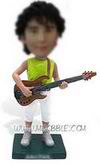 Personalized custom curly hair male with a guitar bobblehead 