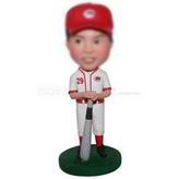 Male baseball player wear a red cap custom bobbleheads