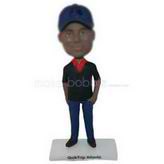 Playing golf custom bobbleheads with red T-shirt