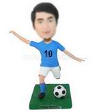 NO.10 soccer ball player in blue T-shirt custom bobbleheads