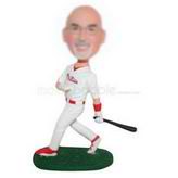 Baseball player in white sports suit custom bobbleheads