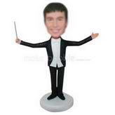 Male musician in black suit custom bobbleheads