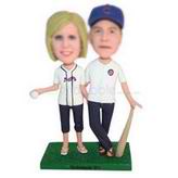 Baseball couple in baseball suit custom bobbleheads