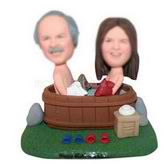 The old man and his wife taking the shower together custom bobbleheads