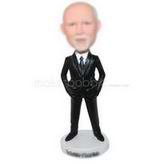 The godfather of social media in black suit custom bobbleheads