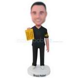 Man in black casual wear custom bobbleheads