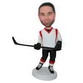 Player in uniform playing hockey ball custom bobbleheads