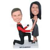 A man making a proposal to his girl custom bobbleheads