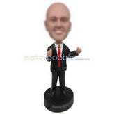 Uncovered man in black suit custom bobbleheads