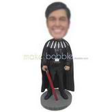 Superman in black mantle holding weapon custom bobbleheads