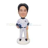 Customized blue hat bobble head doll