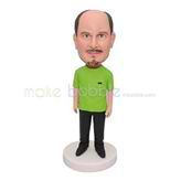 Personalized green shirt bobblehead