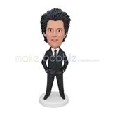 Custom black curlt hair bobblehead 