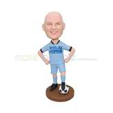 Custom blue sports suit bobblehead 