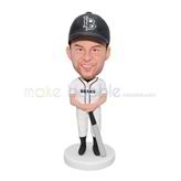 White clothes baseball player bobblehead