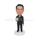 Customized black clothes bobblehead 