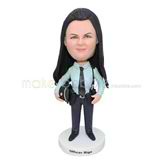 Young Female Police bobble head doll