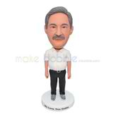 Man Acountting bobblehead with white shirt 