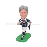 Customized handmade Green Rectangle base bobblehead doll 