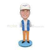 Personalized kindly volunteer bobblehead with blue jack