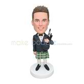 Personalized handmade restaurant waiter bobblehead 