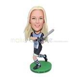 Personalized handmade cool posture female bobble head doll