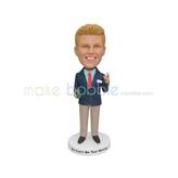 Customized handmade CEO bobblehead with black suit