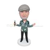 Customized handmade famous singer bobble head doll