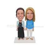 Customized handmade friendly sisters bobble head doll