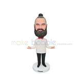 Personalized customized bobble head doll with a full beard