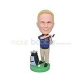 Personalized customized golf player bobble head doll