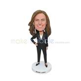 Black suit and brown hair laywer bobblehead 