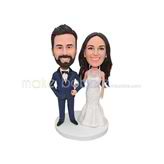 Personalized customized beautiful bride bobblehead with long hair