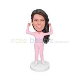 Personalized customized thin lady keep fit bobblehead