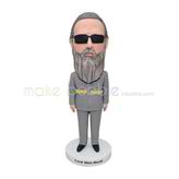 Long beard and black sun glasses bobblehead