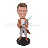 Personalized customized fencing bobblehead with brown clothes 