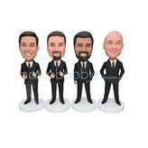 Four groomsmem bobblehead with black suit 